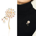 Delicate Flower Branch Crystal Brooch in Gold or Silver Tone view 2