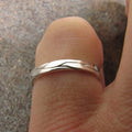 Silver Tone Leaf Relief Band Finger Ring Sizes 6-10 view 2