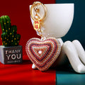 Jeweled Fortune Heart Keychains in Sixteen Solid and Striped Color Options view 10