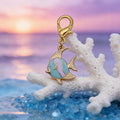 Gold Mint Purple Enamel Angelfish Lobster Clasp Charm view 4