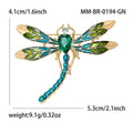 Jeweled Dragonfly Brooch Pin with Colorful Enamel Wings view 6