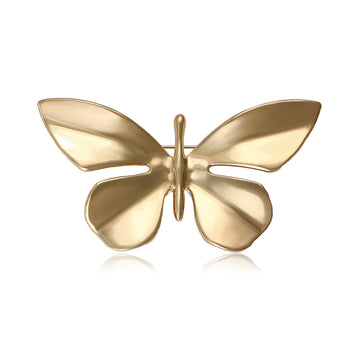 Polished Butterfly Brooch Smooth Metal Gold Silver Tone