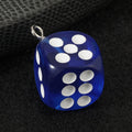 Acrylic Dice Charm Pendant With Silver-Tone Loop Fourteen Colors view 6