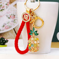 Beaded Pineapple Keychains in White Yellow and Multicolor Options view 1