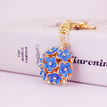 Five-Petal Flower Cluster Metal Keychain, 10 Color Styles view 3