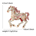 Enamel Rhinestone Running Horse Brooch Gold Tone Metal view 7