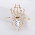 Crystal Spider Brooch in Black Silver or Gold Tone view 2
