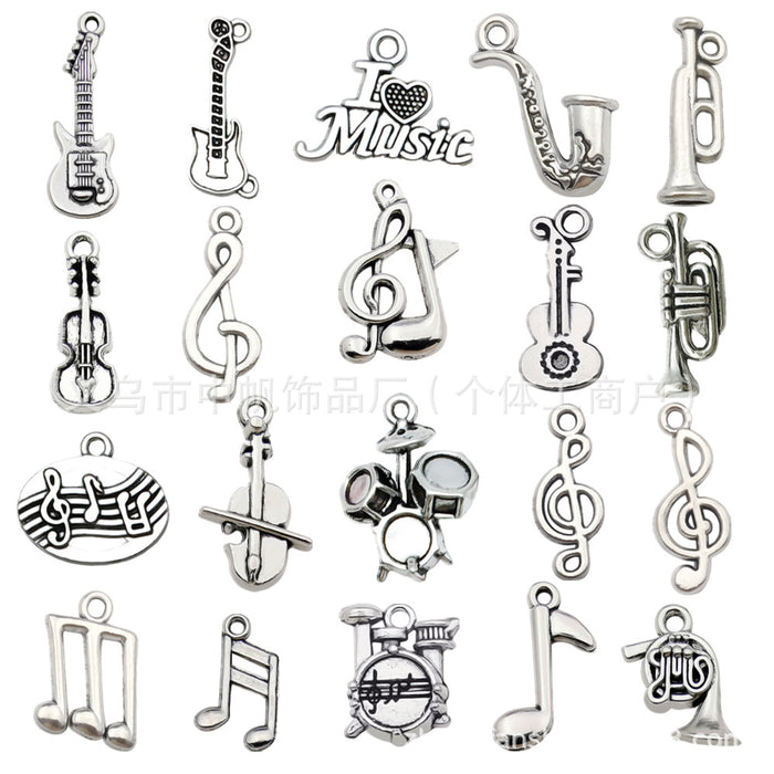 Antique Silver Musical Instrument Metal Charms with 26 Listed Options