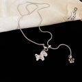 Silver Tone Crystal Rocking Horse Pendant Necklaces view 6