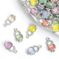 Pastel Cabochon Turtle Charms in Silver Tone, Six Colors view 1