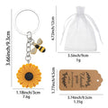 Yellow Sunflower Bee Charm Keychain Rhinestone Bag Charm view 2