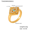 Gold Square Evil Eye Pendant Necklace Matching Ring Set view 7