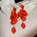 Rose Petal Cascade Stud Earrings in Six Bright Colors view 10