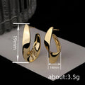Gold White Tone Twisted U Shape Polished Stud Earrings Pair view 4