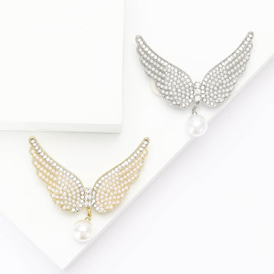crystal angel wing brooch group view