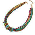 Multicolor Seed Bead Multi-Strand Necklace With Gold-Tone Clasp view 5