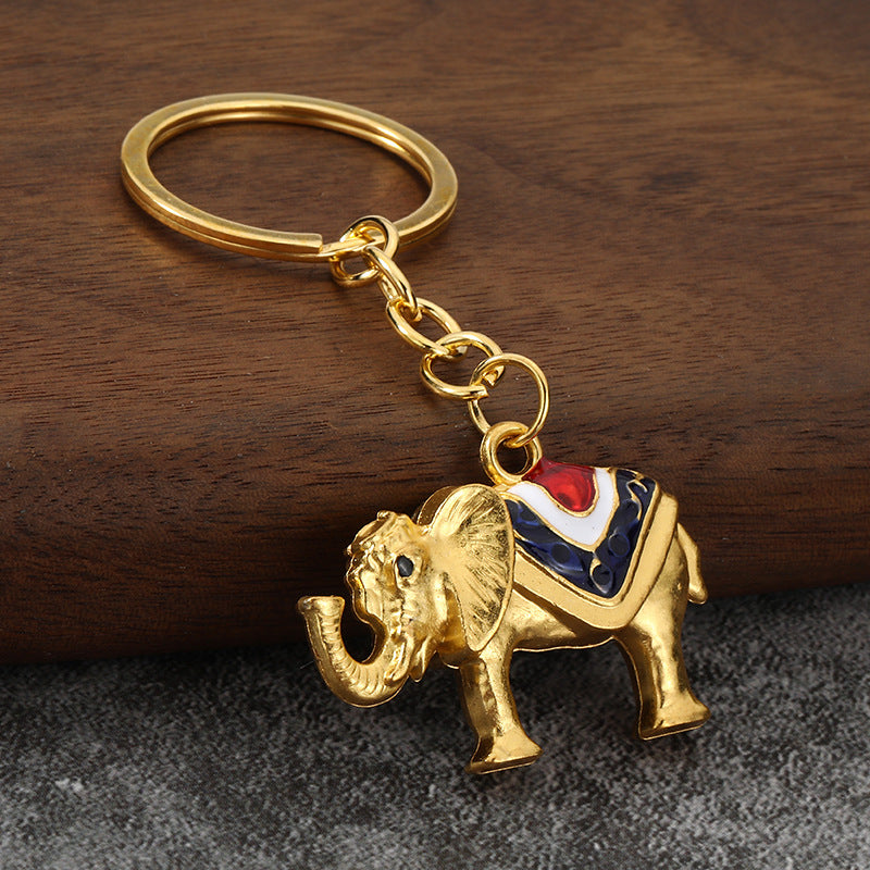 3D Enamel Elephant Metal Keychain Car Key Ring Bag Charm Gift Accessory
