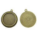 Braided-Rim Round Bezel Pendant Trays in Two Finishes view 4