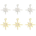 Crystal-Accented Gold Silver Star Alloy Charms in 2 Styles view 2