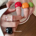 Chunky Glossy Resin Dome Rings Clear and Color 7 Pack view 2
