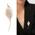 Long Stem Calla Lily Brooch in Four Translucent Enamel Colors view 2