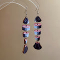 Colorful Stacked Fish Drop Earrings With Hook Wires view 3