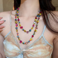 Long Multicolor Shell Crystal Bead Necklace Three Styles view 4