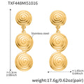 Spiral Disc Pendant Necklace and Triple Disc Drop Earrings view 7