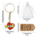 Enamel Heart Book Glasses Keychain Ring Chain Two Colors view 2