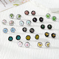 Round Pressed Flower Stud Earrings in Fourteen Designs view 1