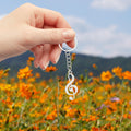Silver Treble Clef Music Note Metal Keychain Charm view 3