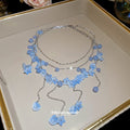 Floral Fringe Necklace with Wavy Drops in Three Pastel Colors view 4