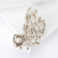 Purple Crystal Vine Branch Brooch Gold Rhinestone Floral Pin view 3