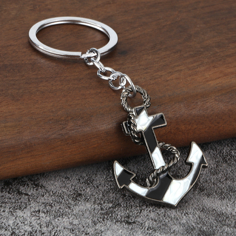 Creative Ship Anchor Metal Keychain for Car Keys and Nautical Gifts