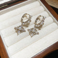 Diamond Crystal and Faux Pearl Huggie Earrings in Two Tones view 6