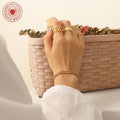 Multi Row Geometric Mesh Chain Bracelet Gold Or Steel Tone view 3