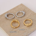 Gold And Steel Twisted Geometric Band Rings Multi Size view 2