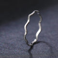 Silver Thin Wavy Band Stackable Finger Ring Sizes 6-10 view 2