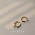 Polished Gold Tone Chunky Round Hoop Earrings For Women view 4