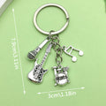 Guitar, Piano and Music Note Charm Keychains in 17 Pictured Variations for Bags and Keys view 7