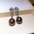 Square Crystal and Pearl Drop Earrings in Two Styles view 7