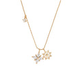 Rose Gold Tone Double Star Pendant Necklace With Fine Chain view 5