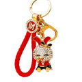 Jeweled Bow Ear Rabbit Character Keychains in Four Color Options view 5