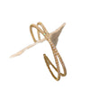 Crystal Double Row Cross Twist Open Cuff Bangle Bracelet view 5