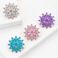 Marquise Crystal Snowflake Metal Brooch in Four Colors view 2