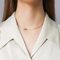 Paper Airplane Star Charm Necklace in Gold Steel Rose Gold view 8