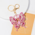 Rhinestone Hollow Butterfly Keychain Gold Metal Four Colors view 8