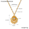 Titanium Steel Sun Eye Zircon Pendant Necklace 4 Options view 8