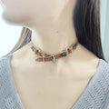 Leather Rose Buckle Choker Necklaces Multi Style Colors view 9