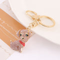 Rhinestone Sitting Puppy Keychain Red Collar 4 Colors view 7